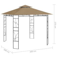 Vidaxl tópszínű pavilon 3 x 3 x 2,7 m 160 g/m² 313913