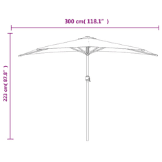 Vidaxl antracit féloldalas erkély napernyő alumíniumrúddal 300x155 cm (44593)