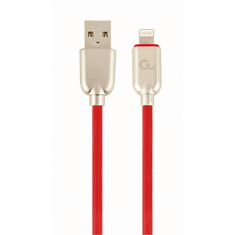 Gembird 8-pin - USB-A adat- és töltőkábel 1m piros (CC-USB2R-AMLM-1M-R) (CC-USB2R-AMLM-1M-R)