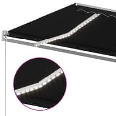 Vidaxl antracitszürke kézzel kihúzható LED-es napellenző 600 x 350 cm 3069044