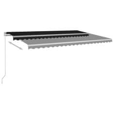 Vidaxl antracitszürke kézzel kihúzható LED-es napellenző 500 x 300 cm 3068944