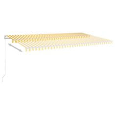 Vidaxl sárga és fehér kézzel kihúzható LED-es napellenző 600x300 cm 3068963