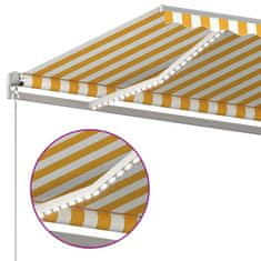 Vidaxl sárga és fehér kézzel kihúzható LED-es napellenző 600x300 cm 3068963