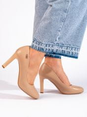 Amiatex Női körömcipő 108448 + Nőin zokni Gatta Calzino Strech, bézs és barna árnyalat, 40