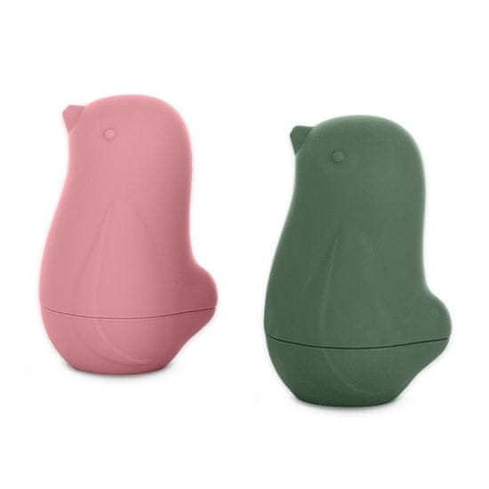 Petite&Mars Szilikon fürdőjátékok Szerelmes madarak Rose Green 6m+