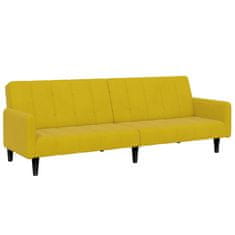 Vidaxl 2 személyes sárga bársony kanapéágy lábtartóval 3258102