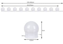 Izoxis LED lámpák tükör/fésülködőasztalhoz - 10 db. 