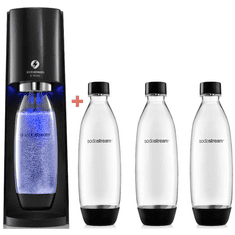 SodaStream E-TERRA Tripack Szódakészítő - Fekete (E-TERRA BL. CQC+FĽAŠA TRIPACK)