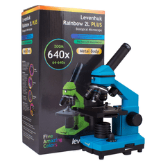 Levenhuk Rainbow 2L PLUS Biológiai mikroszkóp iskolai és egyetemi hallgatóknak - Azure (Azúr) (70231)