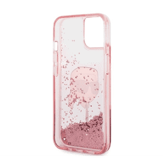 Apple Karl Lagerfeld Glitter Karl Head iPhone 14 Plus hátlap tok, rózsaszín (S72156)