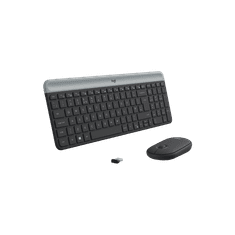 Logitech MK470 Slim Wireless Billentyűzet + Egér (Grafitszürke) - Angol (UK) (920-009202)