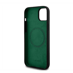 Apple Lacoste Microfiber Croc Logo MagSafe iPhone 15 Plus szilikon tok, fekete (S90503)