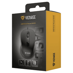 Yenkee Basic Vezetékes Egér - Fekete (YMS 003BK USB BASIC)
