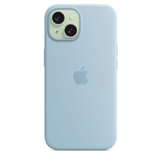 Apple iPhone 15 MagSafe-rögzítésű szilikontok - Világoskék (MWND3ZM/A)