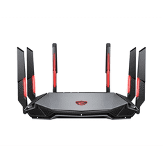 MSI RADIX AXE6600 WIFI 6E TRI-BAND vezetéknélküli router Gigabit Ethernet Kétsávos (2,4 GHz / 5 GHz) Fekete, Vörös (GRAXE66)