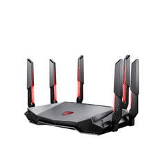 MSI RADIX AXE6600 WIFI 6E TRI-BAND vezetéknélküli router Gigabit Ethernet Kétsávos (2,4 GHz / 5 GHz) Fekete, Vörös (GRAXE66)