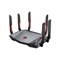 MSI RADIX AXE6600 WIFI 6E TRI-BAND vezetéknélküli router Gigabit Ethernet Kétsávos (2,4 GHz / 5 GHz) Fekete, Vörös (GRAXE66)