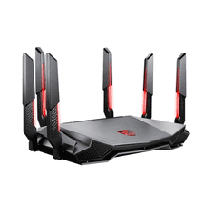 MSI RADIX AXE6600 WIFI 6E TRI-BAND vezetéknélküli router Gigabit Ethernet Kétsávos (2,4 GHz / 5 GHz) Fekete, Vörös (GRAXE66)