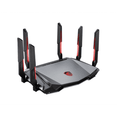 MSI RADIX AXE6600 WIFI 6E TRI-BAND vezetéknélküli router Gigabit Ethernet Kétsávos (2,4 GHz / 5 GHz) Fekete, Vörös (GRAXE66)