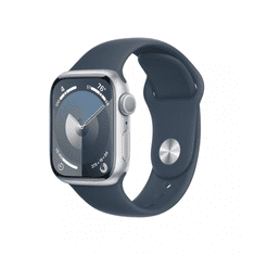Apple Watch Series 9 GPS (41mm) Okosóra - Ezüst Aluminiumtok Sötétkék Sportszíjjal (MR913QH/A)