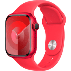 Apple Watch Series 9 GPS (41mm) Okosóra - Piros Aluminiumtok Piros Sportszíjjal (M/L) (MRXH3QF/A)
