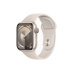 Apple Watch Series 9 GPS + Cellular (41mm) Okosóra - Csillagfény Aluminium tok Csillagfény Sportszíjjal (S/M) (MRHN3QH/A)