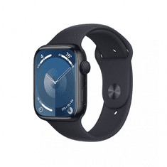 Apple Watch S9 45mm fekete aluminiumtok,fekete sport szíj (APPLE-MR9A3QH-A) (MR9A3QH/A)