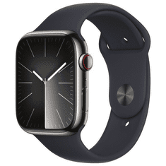 Apple Watch S9 Edelstahl Cellular 45mm Graphit (Sportarmband mitternacht) M/L NEW (MRMW3QF/A)
