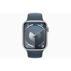 Apple Watch Series 9 GPS 45mm ezüst alumíniumtok, viharkék sportszíj M/L méter (MR9E3) (MR9E3)