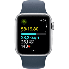 Apple Watch SE Aluminium Cellular 40mm Silber (Sportarmband sturmblau) M/L NEW (MRGM3QF/A)