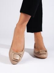 Amiatex Női balerina cipő 108587 + Nőin zokni Gatta Calzino Strech, bézs és barna árnyalat, 38