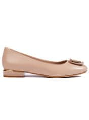 Amiatex Női balerina cipő 108587 + Nőin zokni Gatta Calzino Strech, bézs és barna árnyalat, 39