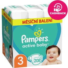 Pampers Active Baby eldobható pelenkák 3 (6-10 kg) 208 db - HÓNAPI KÉSZLET