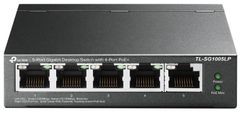 TP-LINK TL-SG1005LP PoE switch 5xGLAN 4xPoE out 802.3af/at (akár 30W/port) költségvetés 40W