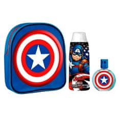MARVEL Captain America Eau De Toilette Spray 50ml Set 3 Pieces 