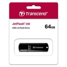 Transcend Jetflash 350 64GB USB 2.0 Fekete Pendrive TS64GJF350