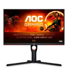 AOC 25G3ZM/BK Monitor 24.5inch 1920x1080 VA 240Hz 0.5ms Fekete-Piros