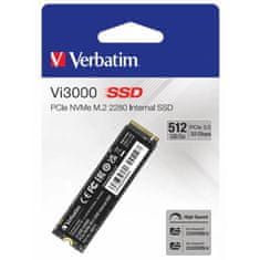 Verbatim 49374 Vi3000 512GB PCIe NVMe M.2 2280 SSD meghajtó