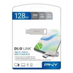 PNY Duo Link 128GB USB 3.2 Gen 1 Ezüst Pendrive P-FDI128DULINKTYC-GE