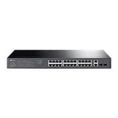 TP-LINK switch 28 portos, 24x 10/100/1000Mbps RJ45 PoE+, 2x SFP slot, 250W