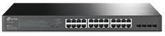 TP-LINK switch 28 portos, 24x 10/100/1000Mbps RJ45 PoE+ 802.3at/af, 4× Gbit SFP slot, 250W