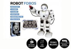Teddies Robot RC FOBOS műanyag interaktív járás 40cm cseh beszélő akkumulátorral USB-vel