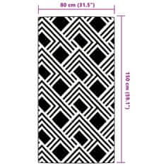 Vidaxl fekete polipropilén kültéri szőnyeg 80 x 150 cm 368561