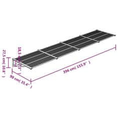 Vidaxl fekete és átlátszó polikarbonát ajtóelőtető 396 x 90 cm 153689