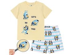 sarcia.eu Bluey Fiú sárga-fehér pizsama rövid ujjal, pizsama rövid nadrággal 2 év 92 cm