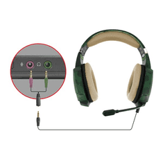 Trust GXT322C Gamer mikrofonos fejhallgató camouflage zöld (20865) (20865)
