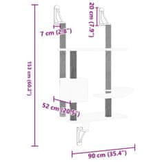 Vidaxl világosszürke falra szerelhető kaparófa 153 cm 172405