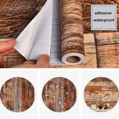 Netscroll Sokoldalú öntapadós matricák, öntapadó tapéta természetes fa megjelenéssel, elegáns design, 300x45 cm, víz-, nedvesség- és foltálló, könnyen tisztítható, falakhoz és bútorokhoz, VintageWall