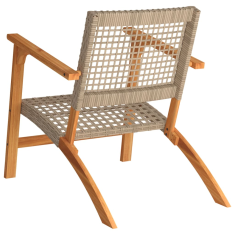 Vidaxl 2 db bézs polyrattan és akácfa kerti szék