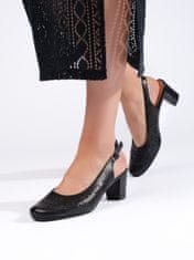 Amiatex Női körömcipő 108724 + Nőin zokni Gatta Calzino Strech, fekete, 36
